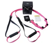 Gumy, taśmy, ekspandery - Taśmy do treningu podwieszanego typu TRX P3-1 różowe - miniaturka - grafika 1