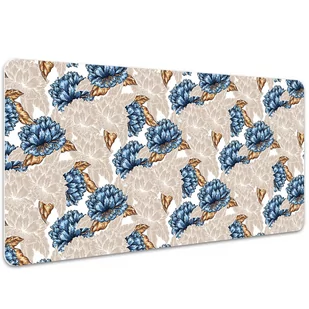 Duża podkładka na biurko Niebieskie kwiaty 100x50cm, Dywanomat - Podkładki na biurko - miniaturka - grafika 1