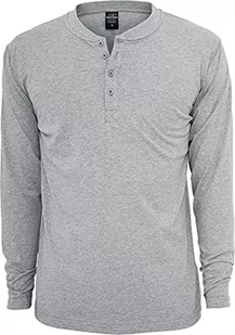 Urban Classics Męska bluza Basic Henley L/S Tee, szary, XXL - Bluzy męskie - miniaturka - grafika 1