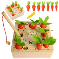 Gry planszowe - Gra Drewniana Dopasuj Marchewki I Robaczki + 3Lata U619 - miniaturka - grafika 1