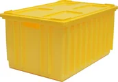 Pojemniki przemysłowe - Artech Pojemnik magazynowy z pokrywą, wym. 60x40cm, kolor, atest na kontakt z żywnością żółty - miniaturka - grafika 1