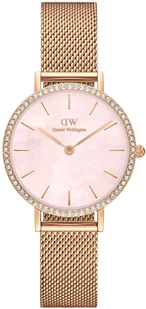 Zegarek Zegarek Daniel Wellington DW00100663 Petite Lumine Bezel Melrose Pink MOP 28 mm - - Zegarki damskie - miniaturka - grafika 1