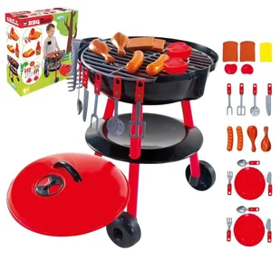 Mochtoys Zestaw Grill Ogrodowy Dla Dzieci Realistyczny + Akcesoria - Zabawy w naśladowanie dorosłych - miniaturka - grafika 1