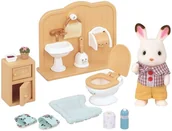 Figurki dla dzieci - Sylvanian Families Zestaw z bratem królików z czekoladowymi uszkami łazienka 5015 - miniaturka - grafika 1
