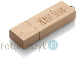 Pendrive grawerowany Nasz Ślub 3.0 jasne drewno (16GB) - Pendrive - miniaturka - grafika 1