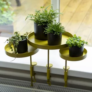 Esschert Design Taca na rośliny z mocowaniem, okrągła, złota rozmiar M Esschert Design - Tace i patery - miniaturka - grafika 1