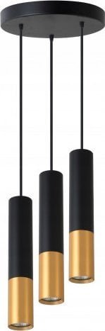 Lampa wisząca Spectrum LED Lampa tuby x3 sufitowa 1m GU10 LED - loft czarno złota