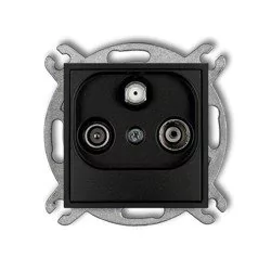 Karlik Gniazdo antenowae RTV + SAT MINI Czarny 12MGST - Gniazdka elektryczne - miniaturka - grafika 1