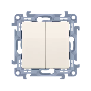 Przycisk podwójny Kontakt-Simon 10 CP2.01/41 kremowy - Klawisze i ramki - miniaturka - grafika 1