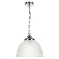 Lampy sufitowe - Lampa wisząca Edna Pendant Ribbed Glass Polished Chrome - miniaturka - grafika 1