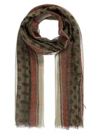 Apaszki i szaliki damskie - Szalik z małym wzorem miękki paisley brązowy Passigatti - miniaturka - grafika 1