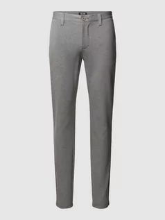 Spodnie męskie - Spodnie materiałowe o kroju tapered fit z drobnym wzorem na całej powierzchni model ‘Mark’ - grafika 1