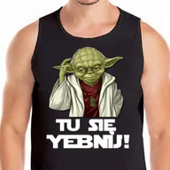 Koszulki męskie - 0642 Tank Top Koszulka Yoda Star Wars M Czarna - miniaturka - grafika 1