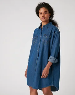 WRANGLER DENIM WESTERN DRESS MID DAMSKA SUKIENKA INDIGO W9P6LWX8E 112132457 - Wrangler - Sukienki - miniaturka - grafika 1