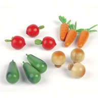 Zabawki AGD - Bigjigs Toys DREWNIANE WARZYWA w skrzyneczce 12 el. T0134 - miniaturka - grafika 1