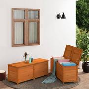 Skrzynie ogrodowe - Lumarko Ogrodowa skrzynia na poduszki, brązowa, 200x50x56 cm, jodłowa - miniaturka - grafika 1