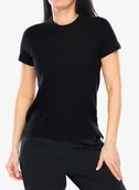 Bielizna sportowa damska - Smartwool W'S Perfect Crew Short Sleeve Tee, 001 black, M - miniaturka - grafika 1