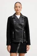 Kurtki damskie - Karl Lagerfeld kurtka z dodatkiem wełny kolor czarny przejściowa B1W14001 - miniaturka - grafika 1