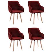 Krzesła - vidaXL Krzesła stołowe, 4 szt., winna czerwień, tapicerowane tkaniną - miniaturka - grafika 1