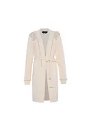 Swetry damskie - faina Damski kardigan średniej długości z dzianiny perłowej WOLLBIAŁY rozmiar M/L, biały (wollweiss), XL - miniaturka - grafika 1