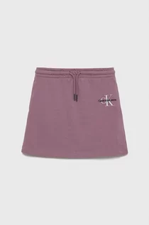 Spódnice - Calvin Klein Spódnica dziecięca kolor fioletowy mini prosta - grafika 1