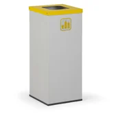 Kosze biurowe - Alfa 3 Wewnętrzny kosz do segregacji śmieci, 37 l, z wewnętrznym pojemnikiem, szary/żółty 1262595 - miniaturka - grafika 1