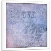 Plakaty - Plakat w ramie białej FEEBY Napis „Love”, 40x40 cm - miniaturka - grafika 1