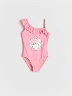 Stroje kąpielowe dla dziewczynek - Reserved - Jednoczęściowy strój kąpielowy Pusheen - pastelowy róż - miniaturka - grafika 1
