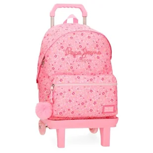 Pepe Jeans Alenka Rosa Plecak szkolny z przenośnym wózkiem 15,6 cala Różowy 31x42x17,5 cm Poliester 16,93 l by Joumma Bags, Różowy kolor, Talla única, plecak szkolny na kółkach - Plecaki szkolne i tornistry - miniaturka - grafika 1