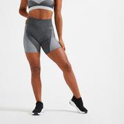 Spodnie sportowe damskie - Legginsy fitness damskie Domyos krótkie - miniaturka - grafika 1