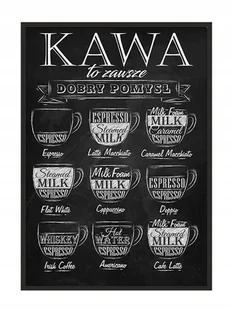 Plakat w ramie E-DRUK Kawa, 53x73 cm - Plakaty - miniaturka - grafika 1
