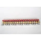 Bombki - Bombka plastikowa 4 cm 18 sztuk czerwony / złoty / srebrny - miniaturka - grafika 1