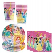 Urodziny dziecka - Zestaw Kinder Party KSIĘŻNICZKI Kubeczki Talerze Serwetki 36szt - miniaturka - grafika 1