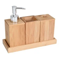 Akcesoria łazienkowe - Zestaw łazienkowy LAOS bambusowy - miniaturka - grafika 1