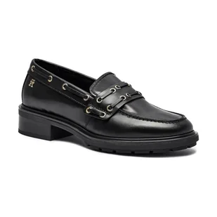Tommy Hilfiger Skórzane loafersy Nautical Eyelets Leather - Półbuty damskie - miniaturka - grafika 1