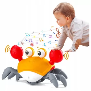 PEŁZAJĄCY UCIEKAJĄCY KRAB INTERAKTYWNY DŹWIĘK MUZYKA GRA CZUJNIK DLA DZIECI - Zabawki interaktywne dla dzieci - miniaturka - grafika 1