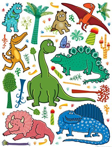 Naklejka ścienna Dinozaury K1048, powłoka polimerowa, 65 x 0,02 x 85 cm, wielokolorowa