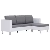 Narożniki - Atrakcyjna sofa z szezlongiem ELIOR Karlo 4Q, biało-jasnoszara, 77x122x188 cm - miniaturka - grafika 1