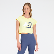 Koszulki i topy damskie - Koszulka damska New Balance WT31817MZ  żółta - miniaturka - grafika 1