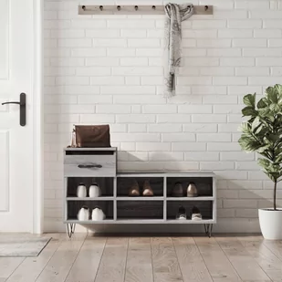 Szafka na buty, szary dąb sonoma, 102x36x60 cm Lumarko! - Szafki na buty - miniaturka - grafika 1