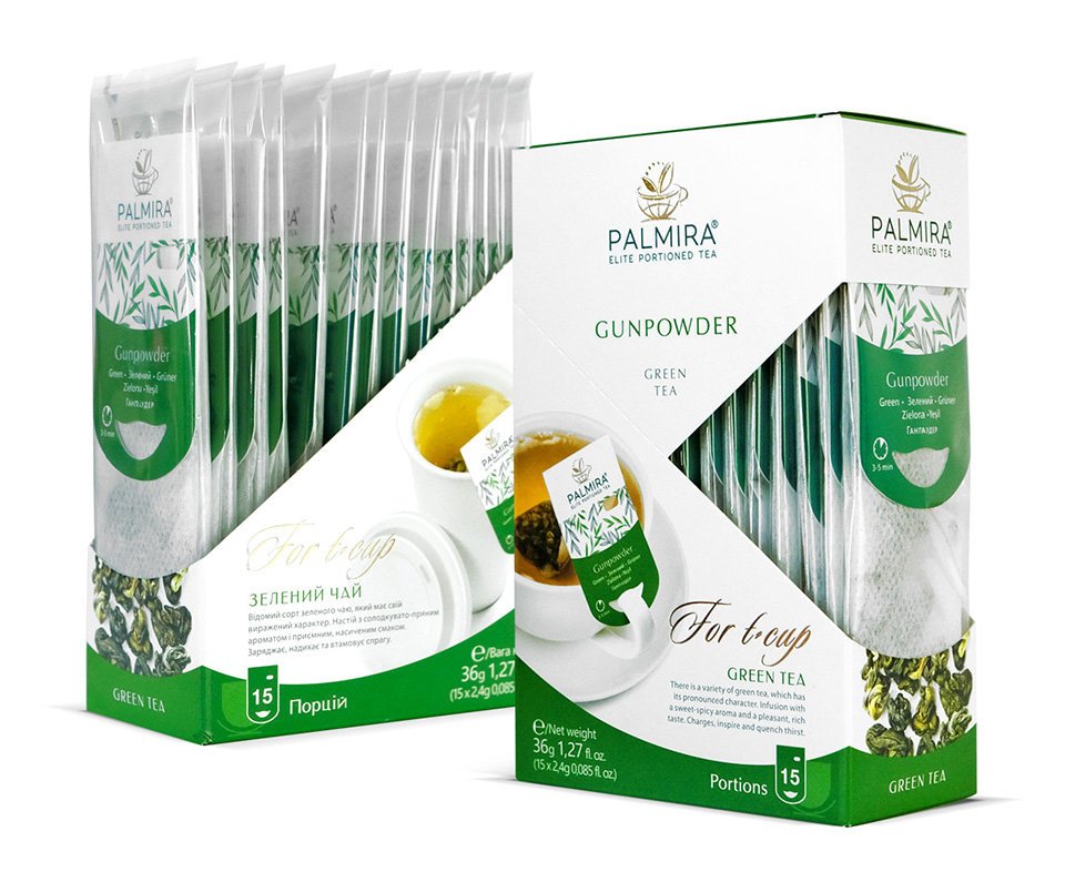 Palmira Gunpowder – luksusowa zielona herbata liściasta w saszetkach