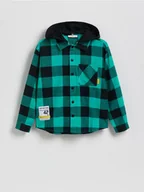 Bluzki dla chłopców - Reserved - Koszula oversize w kratę - zielony - miniaturka - grafika 1