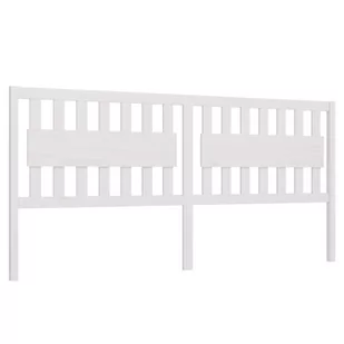 Lumarko Wezgłowie łóżka, białe, 205,5x4x100 cm, lite drewno sosnowe - Inne meble do sypialni - miniaturka - grafika 3