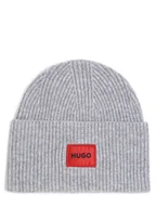 Czapki damskie - HUGO - Czapka damska  Saffa_hat, szary - miniaturka - grafika 1