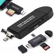 Czytniki kart pamięci - Czytnik Kart Verk Group, SD microSD Tf USB USB-C micro 3W1 - miniaturka - grafika 1