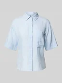 Bluzki damskie - Bluzka koszulowa o kroju relaxed fit z czystego lnu - miniaturka - grafika 1