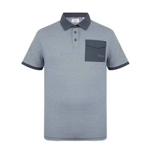Lee Cooper ciemnoszary Polo T-shirt męska w białe paski, Rozmiar L - Koszulki męskie - miniaturka - grafika 1