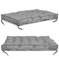 Poduszki ogrodowe - Poduszka Na Meble Z Palet Ławkę Wodoodporna Z Troczkami Ogród Huśtawkę Taras Szara Wysoka 120X80Cm - miniaturka - grafika 1