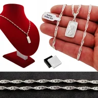 Biżuteria dla dzieci - Srebrny Łańcuszek Singapur+Matka Boska Pr.925 45Cm - miniaturka - grafika 1