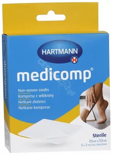 Hartmann Kompresy jałowe medicomp 7,5 cm x 7,5 cm x 10 szt - Apteczki i materiały opatrunkowe - miniaturka - grafika 1
